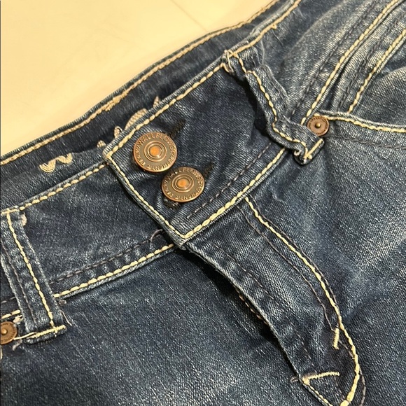 Wallflower Blue Jean Shorts with Classic Cuffed Hem - Picture 4 of 7